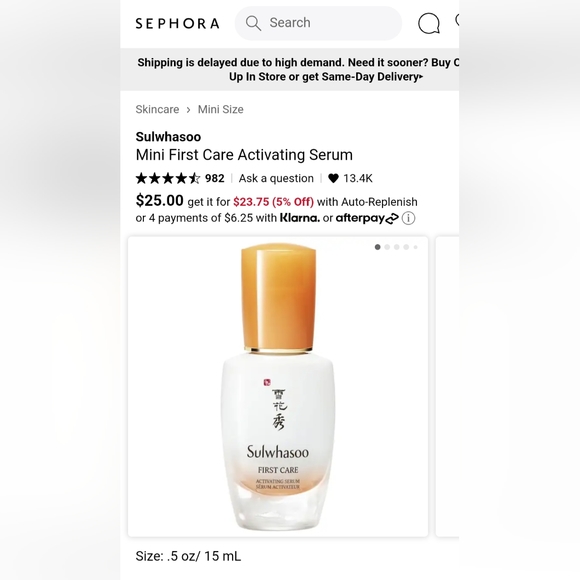 Sulwhasoo First Care Activating Serum Mini Deluxe Sample Size 8 ml NWT - Picture 5 of 8